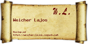 Weicher Lajos névjegykártya